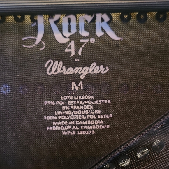 Wranglers Black Sequin Striped Top Womens Medium - Picture 2 of 3